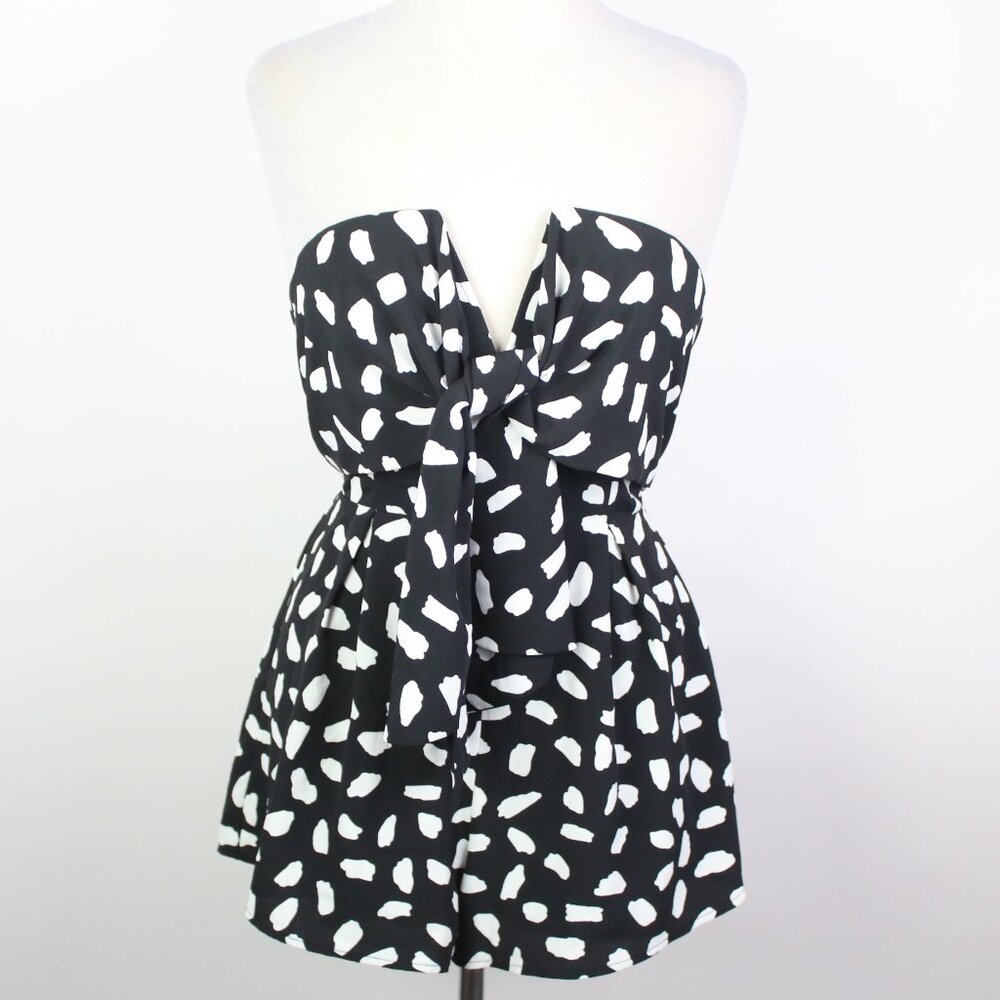 Lulus Womens Small Inez Print Tie-Front Romper